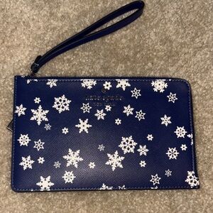 Kate Spade Navy Wristlet with Snowflake Design